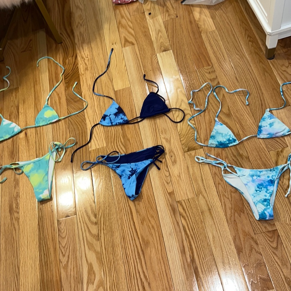 3 Shein tie dye bikini sets